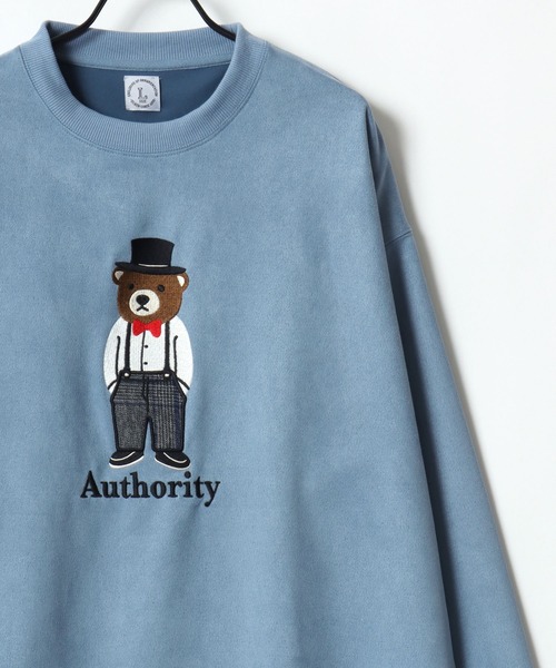 Lazar(ラザル)の「Bear Embroidery Faux Suede Sweat/オーバーサイズ フェイクスウェード クマ刺繍 スウェット トレーナー/レディース メンズ(スウェット・レディース・サックスブルー/グレー系その他/ホワイト系その他/グレー/チャコールグレー/アイボリー・M/L)」の12枚目の写真