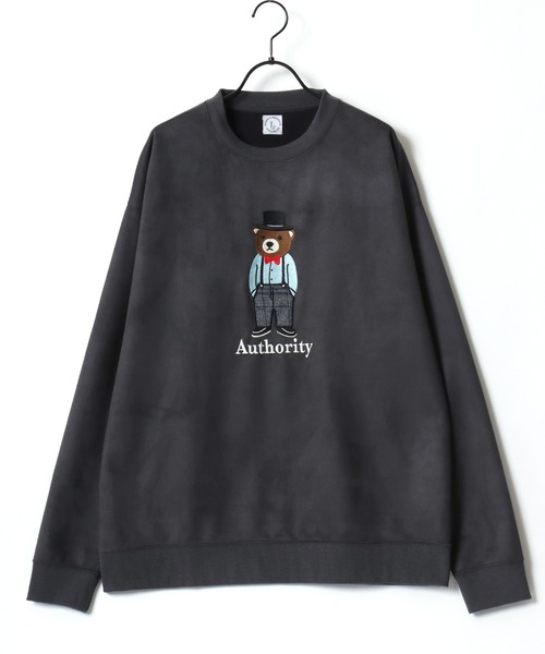 Lazar(ラザル)の「Bear Embroidery Faux Suede Sweat/オーバーサイズ フェイクスウェード クマ刺繍 スウェット トレーナー/レディース メンズ(スウェット・レディース・サックスブルー/グレー系その他/ホワイト系その他/グレー/チャコールグレー/アイボリー・M/L)」の17枚目の写真