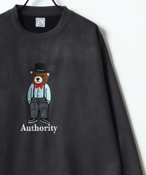Lazar(ラザル)の「Bear Embroidery Faux Suede Sweat/オーバーサイズ フェイクスウェード クマ刺繍 スウェット トレーナー/レディース メンズ(スウェット・レディース・サックスブルー/グレー系その他/ホワイト系その他/グレー/チャコールグレー/アイボリー・M/L)」の11枚目の写真