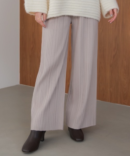 Bou Jeloud(ブージュルード)の「起毛プリーツパンツ(その他パンツ・レディース・ベージュ/A/ブラック/ブラウン・M)」の1枚目の写真