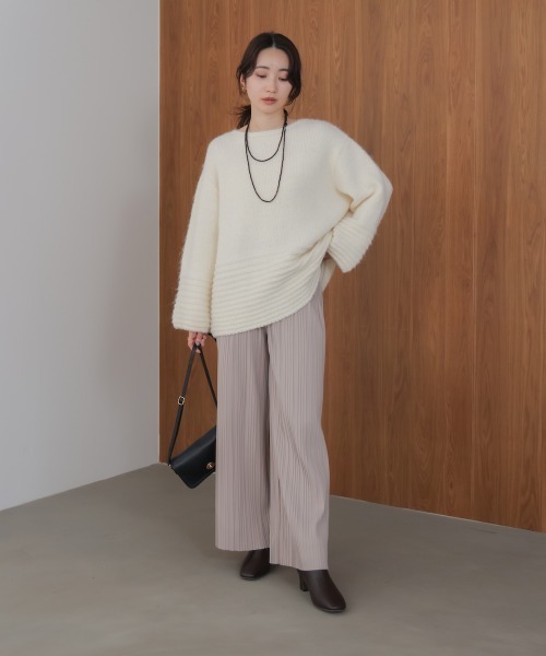 Bou Jeloud(ブージュルード)の「起毛プリーツパンツ(その他パンツ・レディース・ベージュ/A/ブラック/ブラウン・M)」の6枚目の写真