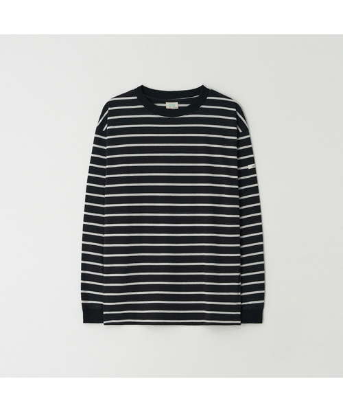 RMRN(アルエームアルエヌ)の「STRIPE ORGANIC T-SHIRT(Tシャツ/カットソー・レディース・ブラック/ブラウン/グリーン・FREE)」の2枚目の写真