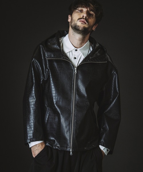 NO ID.（ノーアイディ）の「【NO ID.】Synthetic Leather Big Hooded