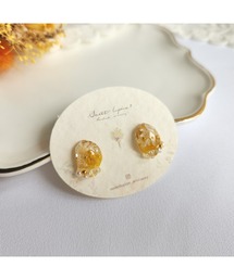 【Sweetlupine】【Sweetlupine】小さな宝石【イエロー】小ぶり フラワー カスミ草 レジン ♡ チタンピアス(MA)