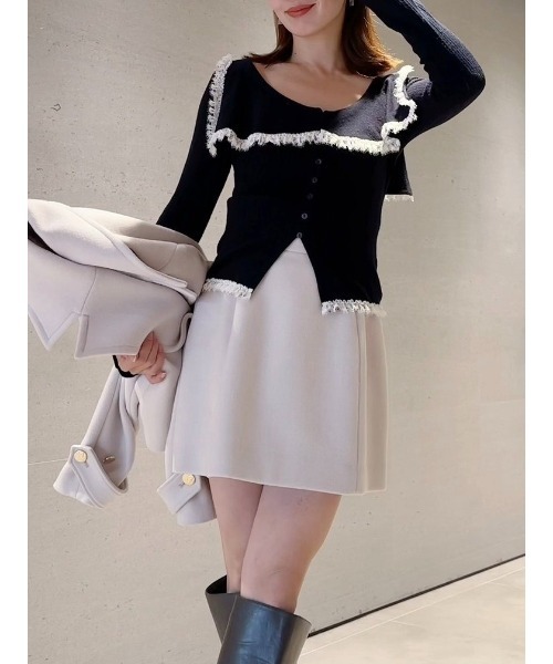 SNIDEL(スナイデル)の「構築ミニスカート(スカート・レディース・ブラック/ライトベージュ/イエロー・0/1)」の1枚目の写真