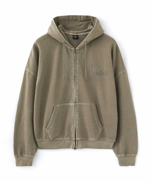 WMC(ダブリューエムシー)の「ピグメントフードジップアップ_BROWN(パーカー・レディース・ブラウン・MEDIUM/LARGE/X-LARGE)」の1枚目の写真