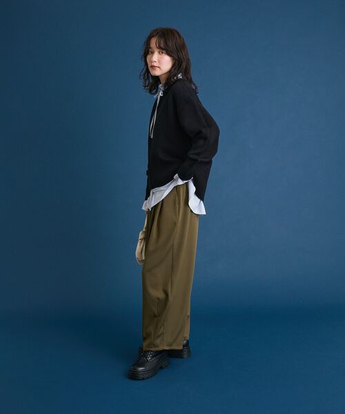 Green Parks(グリーンパークス)の「ウエストタックイージーパンツ(その他パンツ・レディース・カーキ/ブラック/チャコールグレー・FREE)」の11枚目の写真