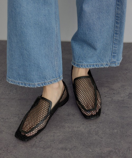 SALON adam et rope'（サロン アダム エ ロペ）の「【W S（ドゥーブル）】メッシュローファー（ローファー・レディース・ダークブラウン/ブラック・37.5/37/36.5/36）」の3枚目の写真