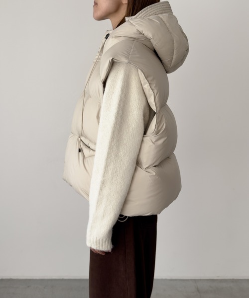 CANAL JEAN（キャナルジーン）の「El mar　パファーパーカーベスト（ダウンベスト・レディース・クリーム・ONE SIZE）」の9枚目の写真