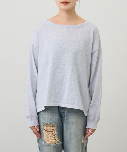 SHENERY（シーナリー）の「シアーワイドニット（ニット/セーター・レディース・ライトグレー/ミント/ブラック/オフホワイト・FREE）」の16枚目の写真