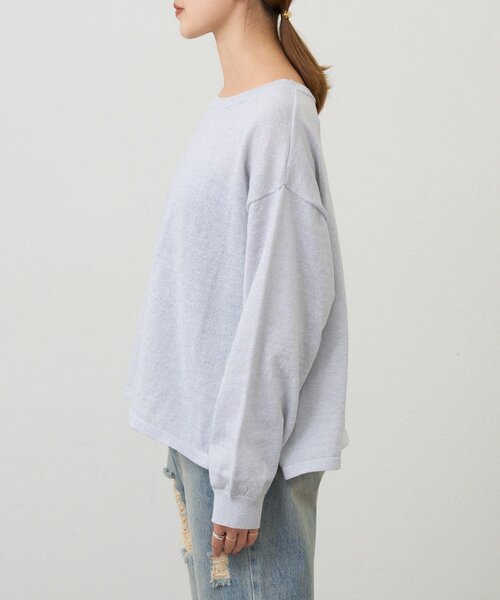 SHENERY（シーナリー）の「シアーワイドニット（ニット/セーター・レディース・ライトグレー/ミント/ブラック/オフホワイト・FREE）」の17枚目の写真