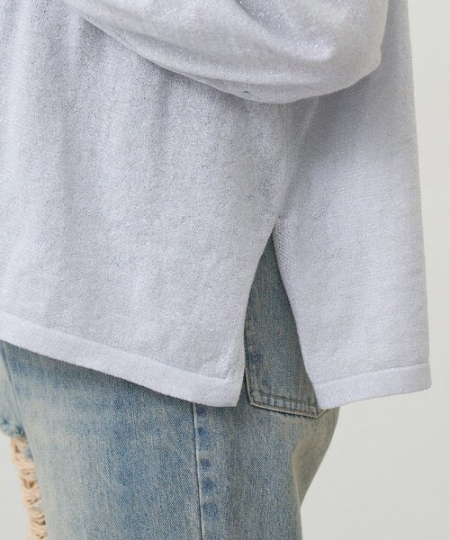 SHENERY（シーナリー）の「シアーワイドニット（ニット/セーター・レディース・ライトグレー/ミント/ブラック/オフホワイト・FREE）」の21枚目の写真