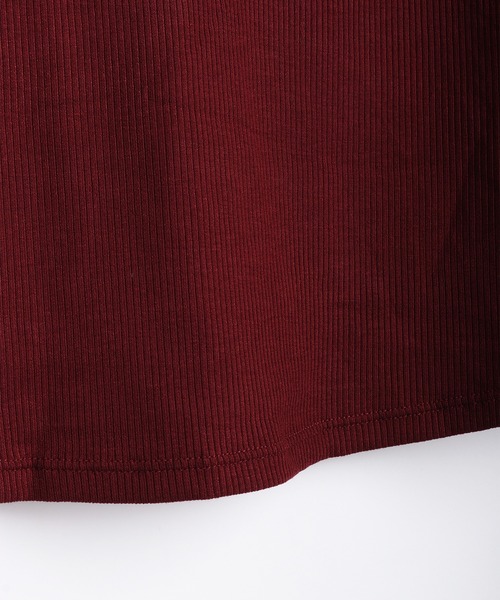 WESTSEA(ウエストシー)の「バイカラー 配色切替 長袖 ショート丈 ヘンリーネックトップス 薄手(Tシャツ/カットソー・レディース・ブラック/ワイン/ブラウン・FREE)」の21枚目の写真