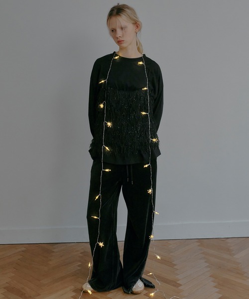 LE CIEL BLEU（ルシェルブルー）の「グリッターフリンジキャミトップ / Glitter Fringe Cami Top（シャツ/ブラウス・レディース・ブラック・36）」の2枚目の写真