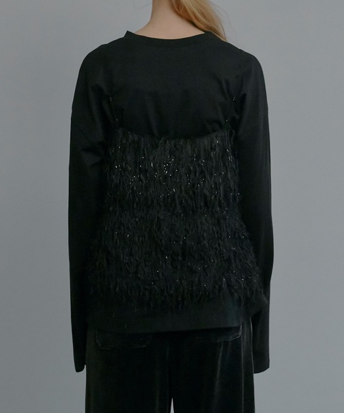 LE CIEL BLEU（ルシェルブルー）の「グリッターフリンジキャミトップ / Glitter Fringe Cami Top（シャツ/ブラウス・レディース・ブラック・36）」の7枚目の写真