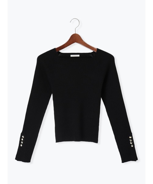 Te chichi（テチチ）の「【ZOZO限定】スクエアネック袖ボタンリブニットプルオーバー（ニット/セーター・レディース・ブルー/クリーム/チャコールグレー/グリーン/ホワイト/グレー/オフホワイト/ベージュ/レッド/ブラック・F）」の14枚目の写真