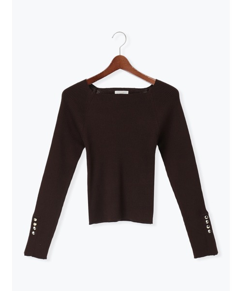 Te chichi（テチチ）の「【ZOZO限定】スクエアネック袖ボタンリブニットプルオーバー（ニット/セーター・レディース・ブルー/クリーム/チャコールグレー/グリーン/ホワイト/グレー/オフホワイト/ベージュ/レッド/ブラック・F）」の15枚目の写真