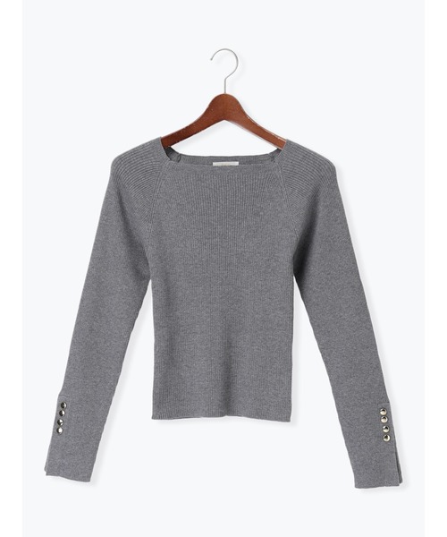 Te chichi（テチチ）の「【ZOZO限定】スクエアネック袖ボタンリブニットプルオーバー（ニット/セーター・レディース・ブルー/クリーム/チャコールグレー/グリーン/ホワイト/グレー/オフホワイト/ベージュ/レッド/ブラック・F）」の16枚目の写真