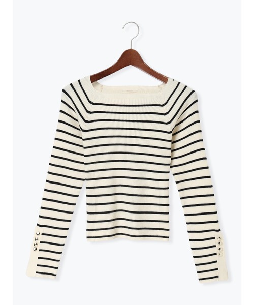 Te chichi（テチチ）の「【ZOZO限定】スクエアネック袖ボタンリブニットプルオーバー（ニット/セーター・レディース・ブルー/クリーム/チャコールグレー/グリーン/ホワイト/グレー/オフホワイト/ベージュ/レッド/ブラック・F）」の18枚目の写真