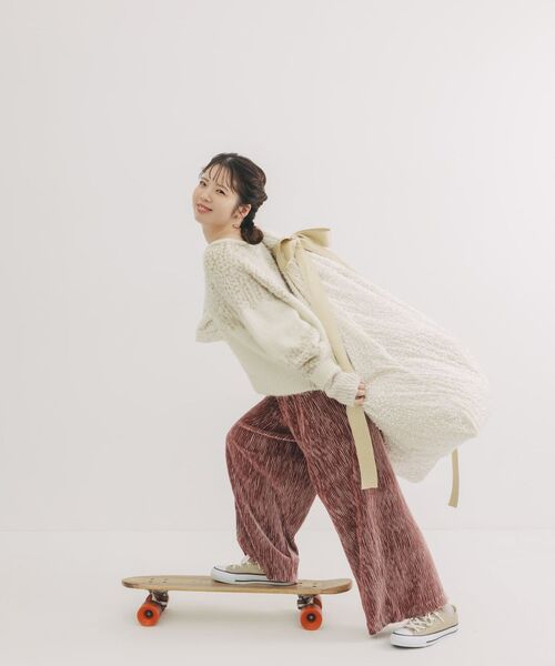 COHINA（コヒナ）の「【YUNA SANTA】トウィンクルベロアパンツ 【低身長・小柄女性】（その他パンツ・レディース・ホワイト/ブラック/ピンク・SHORT/REGULAR）」の3枚目の写真