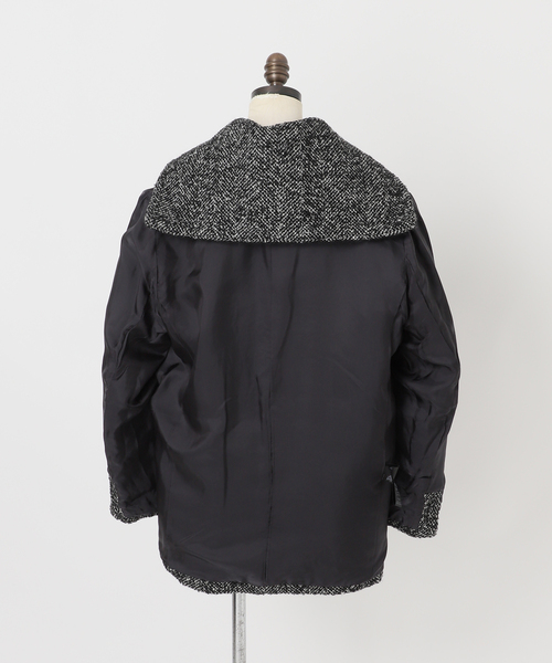 セール】ヘリンボンツイードビッグカラーコート（その他アウター
