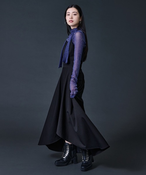 Ellno de Mavie(エルノデメヴィ)の「ボウタイツキラメシアートップス(Tシャツ/カットソー・レディース・ブラック/ブルー・FREE)」の12枚目の写真