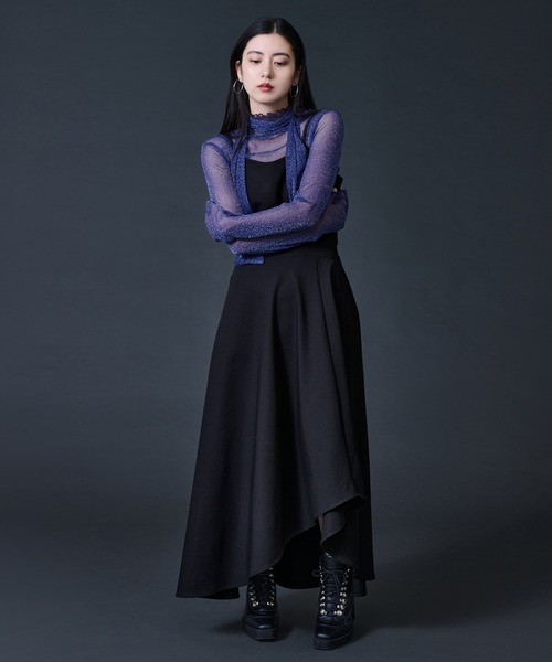 Ellno de Mavie(エルノデメヴィ)の「ボウタイツキラメシアートップス(Tシャツ/カットソー・レディース・ブラック/ブルー・FREE)」の9枚目の写真