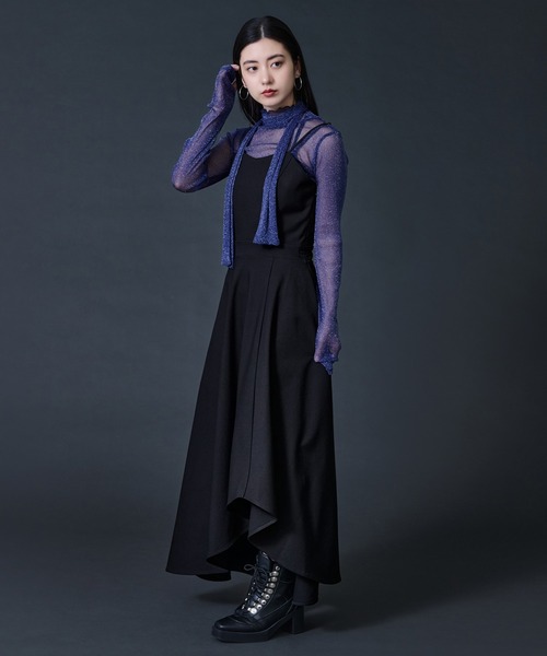 Ellno de Mavie(エルノデメヴィ)の「ボウタイツキラメシアートップス(Tシャツ/カットソー・レディース・ブラック/ブルー・FREE)」の10枚目の写真