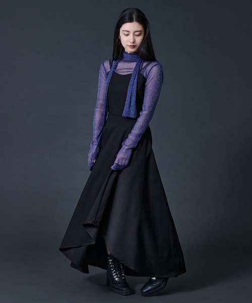 Ellno de Mavie(エルノデメヴィ)の「ボウタイツキラメシアートップス(Tシャツ/カットソー・レディース・ブラック/ブルー・FREE)」の3枚目の写真