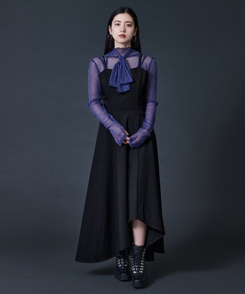 Ellno de Mavie(エルノデメヴィ)の「ボウタイツキラメシアートップス(Tシャツ/カットソー・レディース・ブラック/ブルー・FREE)」の7枚目の写真