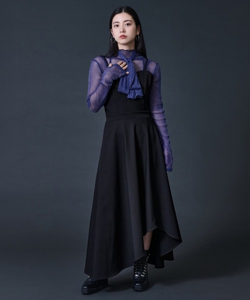 Ellno de Mavie(エルノデメヴィ)の「ボウタイツキラメシアートップス(Tシャツ/カットソー・レディース・ブラック/ブルー・FREE)」の8枚目の写真