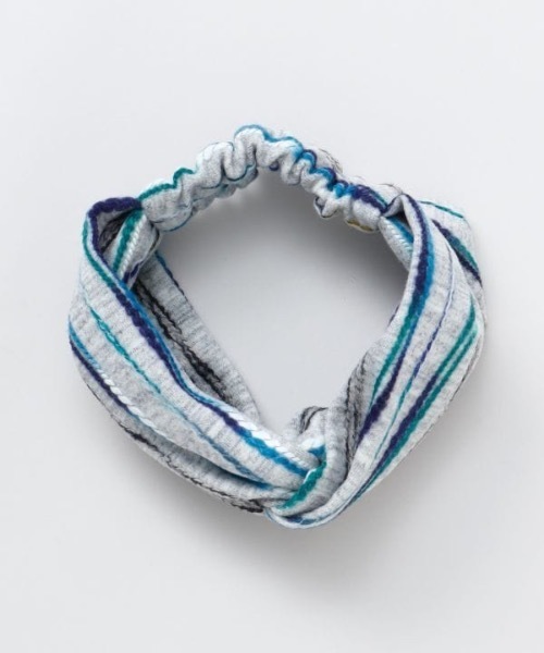 チャイハネ（チャイハネ）の「【チャイハネ】ソフトボーダーヘアバンド（ヘアバンド・レディース・ベージュ/ブルー・FREE）」の5枚目の写真