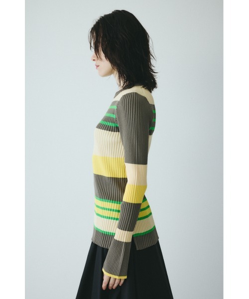 HeRIN.CYE（ヘリンドットサイ）の「Randam Border knit tops　　ランダムボーダーニットトップス（ニット/セーター・レディース・ブルー系その他3/グレー系その他・FREE）」の4枚目の写真