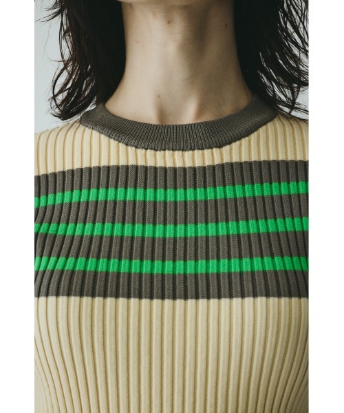 HeRIN.CYE（ヘリンドットサイ）の「Randam Border knit tops　　ランダムボーダーニットトップス（ニット/セーター・レディース・ブルー系その他3/グレー系その他・FREE）」の6枚目の写真