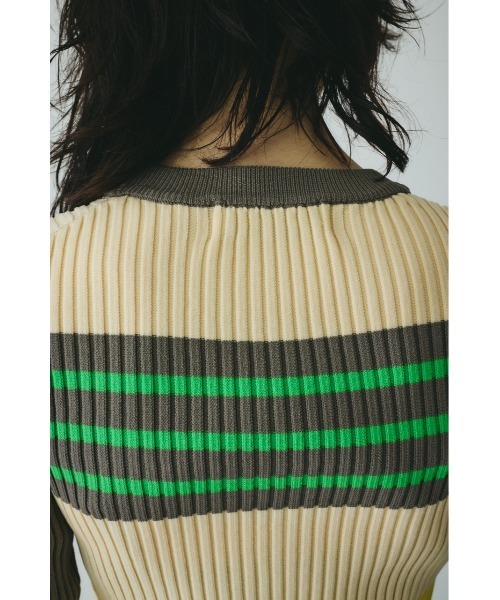 HeRIN.CYE（ヘリンドットサイ）の「Randam Border knit tops　　ランダムボーダーニットトップス（ニット/セーター・レディース・ブルー系その他3/グレー系その他・FREE）」の7枚目の写真