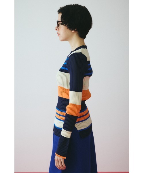 HeRIN.CYE（ヘリンドットサイ）の「Randam Border knit tops　　ランダムボーダーニットトップス（ニット/セーター・レディース・ブルー系その他3/グレー系その他・FREE）」の11枚目の写真