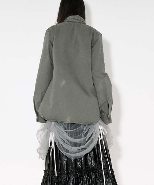 Ezick（エジック）の「washed twill volume ribbon shirt リボンツキカラーシャツ（シャツ/ブラウス・レディース・ピンク/グレー系その他・FREE）」の19枚目の写真