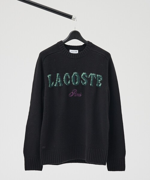 LACOSTE(ラコステ)の「【LACOSTE / ラコステ】ブランドネームロゴシャギーニッティングセーター(ニット/セーター・メンズ・ホワイト/ブラック・L/M)」の2枚目の写真