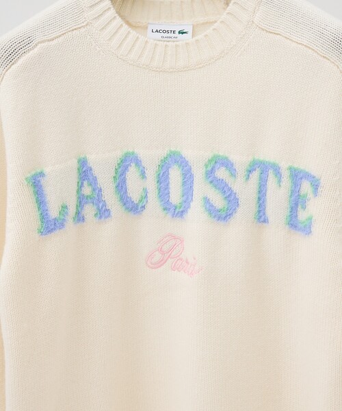 LACOSTE(ラコステ)の「【LACOSTE / ラコステ】ブランドネームロゴシャギーニッティングセーター(ニット/セーター・メンズ・ホワイト/ブラック・L/M)」の3枚目の写真