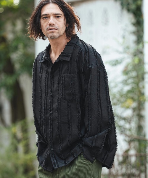 ms6356- Fringe Stripe Shirts ストライプシャツ(PF-261-010)（シャツ