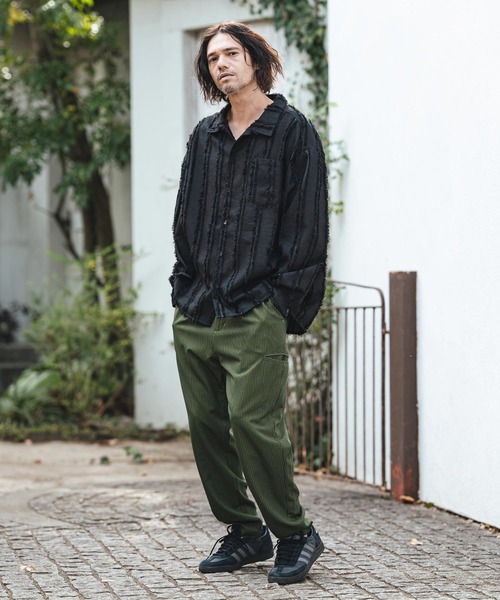 CAMBIO（カンビオ）の「ms6356- Fringe Stripe Shirts ストライプシャツ(PF-261-010)（シャツ/ブラウス・メンズ・ナチュラル/ブラック・L/M）」の7枚目の写真