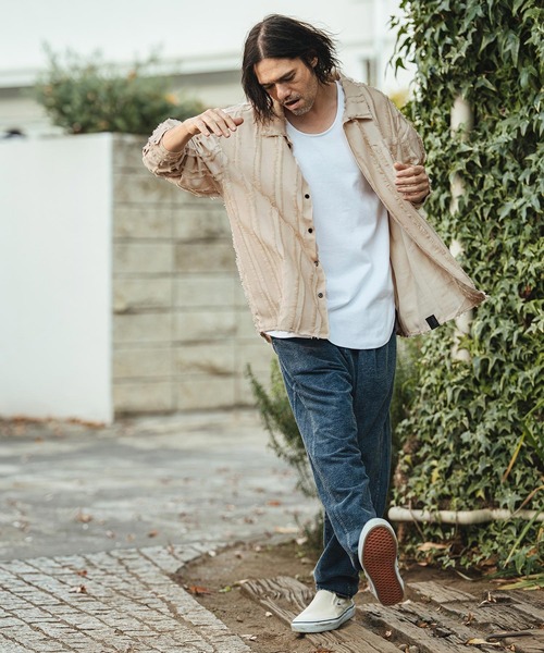 CAMBIO（カンビオ）の「ms6356- Fringe Stripe Shirts ストライプシャツ(PF-261-010)（シャツ/ブラウス・メンズ・ナチュラル/ブラック・L/M）」の14枚目の写真