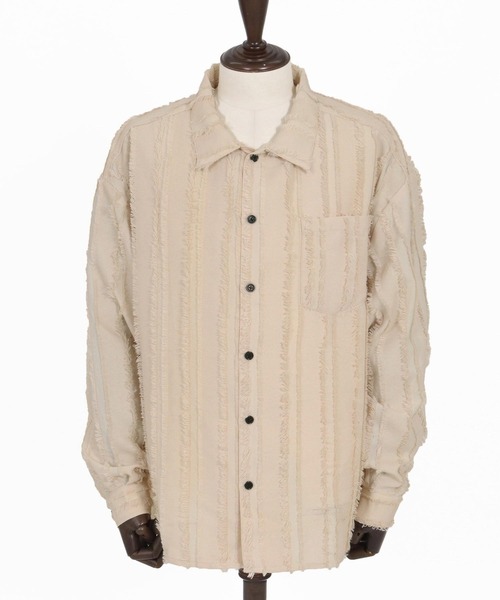 CAMBIO（カンビオ）の「ms6356- Fringe Stripe Shirts ストライプシャツ(PF-261-010)（シャツ/ブラウス・メンズ・ナチュラル/ブラック・L/M）」の16枚目の写真