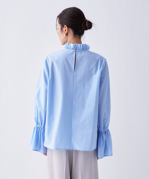 cloenc(クロエンス)の「【手洗い可】フリルカラーブラウス(シャツ/ブラウス・レディース・ホワイト系/サックスブルー/ネイビー系2・02)」の9枚目の写真