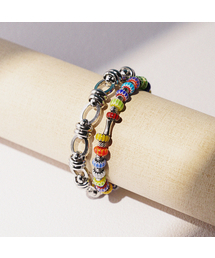 JBANS CLASSIC（ジェイバンスクラシック）の「Bold Trolling 1101 Chain 8 Color Brush Crystal 1129 Bead Bracelet Set (C2501-SE396_SV)（ブレスレット）」