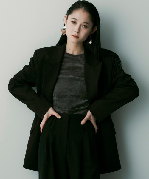 SERENO(セレーノ)の「ウールブレンド ピークドラペルジャケット(テーラードジャケット・レディース・ブラウン/グレー/ブラック・S/M)」の10枚目の写真