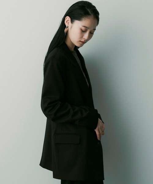 SERENO(セレーノ)の「ウールブレンド ピークドラペルジャケット(テーラードジャケット・レディース・ブラウン/グレー/ブラック・S/M)」の13枚目の写真
