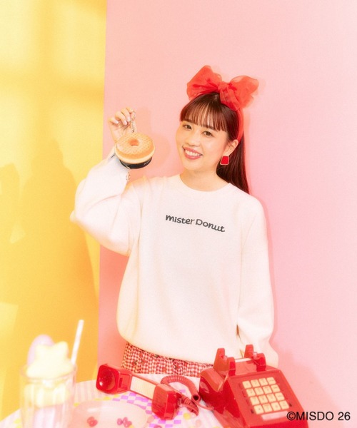 LEPSIM(レプシィム)の「【Mister Donut】12ゲージドーナツプルオーバー 627321(ニット/セーター・レディース・アイボリー/ブラック・FREE)」の9枚目の写真