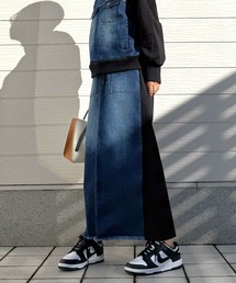 Q | デニム裏毛ドッキングスカート(スカート)