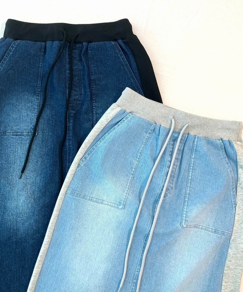 デニム裏毛ドッキングスカート（スカート）｜Q（キュー）の